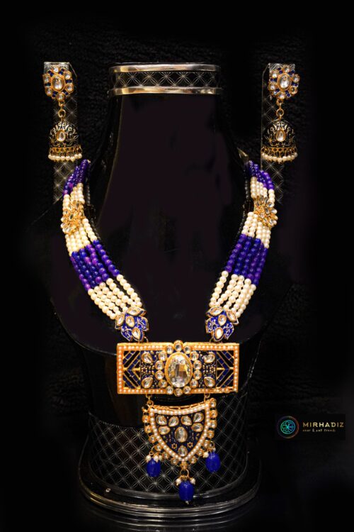 Sapphire Splendor kundan Mala